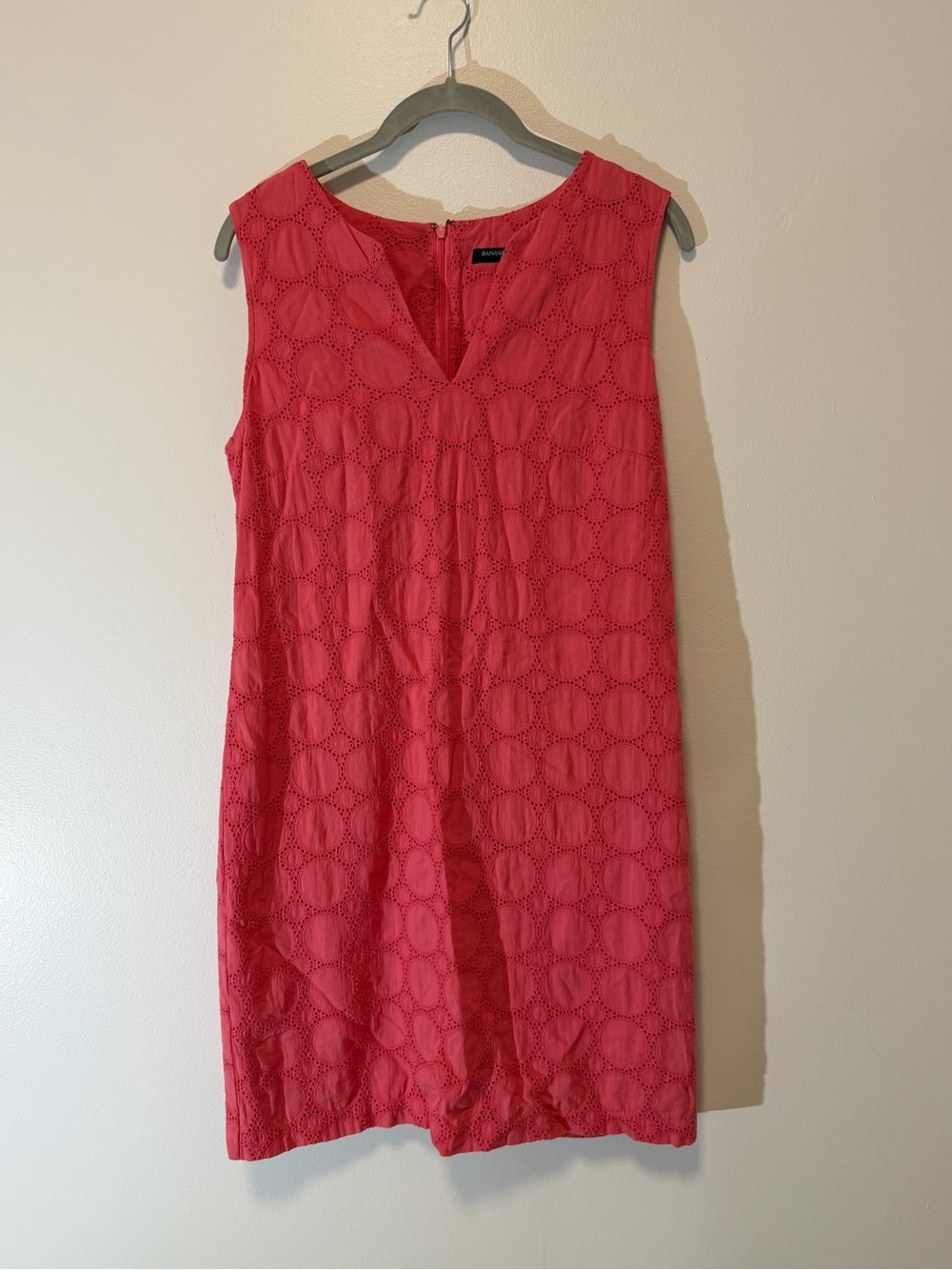 Banana Republic Coral Pink Eyelet Lace Dress Size 8